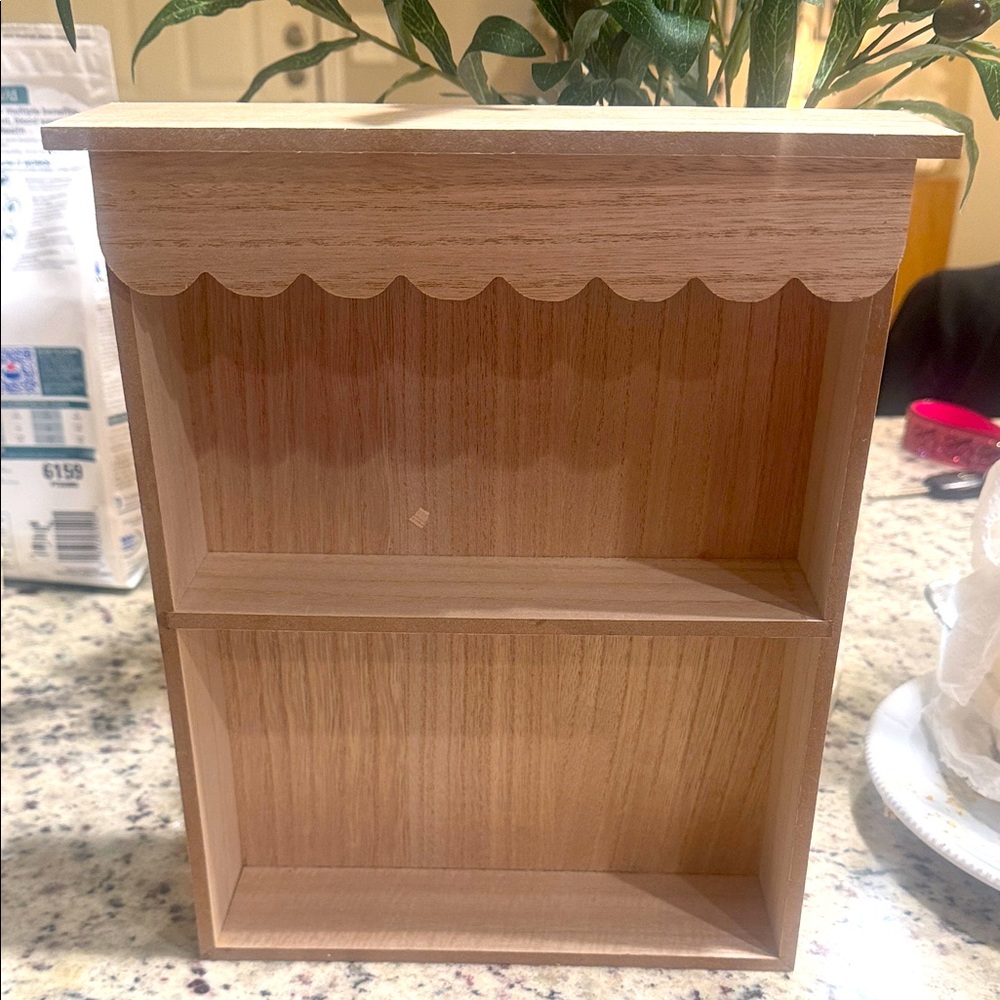 Target Light Wood Two-Tier Decorative Shelf